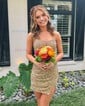 Sparkly Strapless Sequin Bodycon Beaded Homecoming Dresses