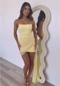 Trendy Strapless Ruched Bodycon Homecoming Dresses