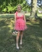 Unique Skater Tulle One Shoulder Cut Out Homecoming Dresses