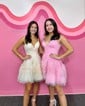 Glitter Skater V-neck Tiered Homecoming Dresses