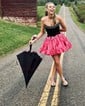 Corset Strapless Taffeta Beaded Skater Homecoming Dresses