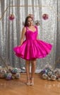 Cute Corset Sweetheart Satin Skater Homecoming Dresses