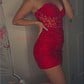 Corset Bodycon Sweetheart Lace Beaded Homecoming Dresses