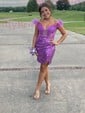 Corset Bodycon Sequin Off-The-Shoulder Homecoming Dresses