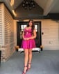 Corset Skater Satin Sweetheart Ruched Homecoming Dresses