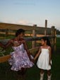 Purple Pink Floral Corset Satin Strapless Ruffle Homecoming Dresses