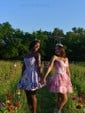 Pink Red Floral Corset A-line Ruffle Tiered Homecoming Dresses