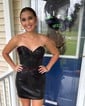 Corset Bodycon Metallic Strapless Ruched Homecoming Dresses
