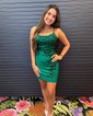 Tight Backless Scoop Neck Appliques Homecoming Dresses