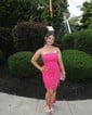Unique Strapless Stretch Crepe Tight Beaded Homecoming Dresses