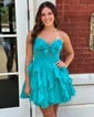 Cute A-line Strapless Ruffle Homecoming Dresses