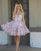 Strappy Sweetheart Tiered Skater Homecoming Dresses