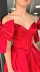 Corset Off-the-shoulder Satin Bow Skater Homecoming Dresses