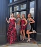 Red Black Floral Corset A-line Strapless Ruffle Tiered Homecoming Dresses