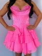 A-line Corset Strapless Tiered Ruffle Homecoming Dresses