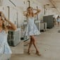 Corset Sky Blue Satin Skater Ruffle Homecoming Dresses