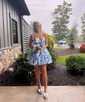 Cute Skater Tiered Ruffle Homecoming Dresses