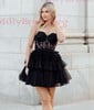 Corset Skater Glitter Tulle Tiered Homecoming Dresses