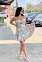 Cut Out A-line Halter Pleated Homecoming Dresses