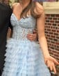 Corset Skater Tulle Appliques Tiered Homecoming Dresses