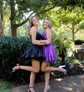 A-line V-neck Metallic Pleated Homecoming Dresses