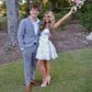 A-line V-neck Satin Homecoming Dresses with Bow