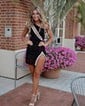 Sparkly Black Sequin One Shoulder Cut Out Homecoming Dresses