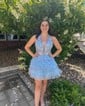 Halter Skater Glitter Tulle Tiered Homecoming Dresses