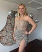 Sparkly Strapless Sequin Corset Bodycon Beaded Homecoming Dresses
