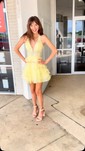 Corset A-line Halter Tiered Homecoming Dresses