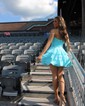 Beautiful Corset Strapless Tiered Ruffle Homecoming Dresses