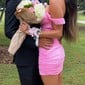 Cute Off-the-shoulder Ruched Bodycon Homecoming Dresses
