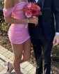 Cute Off-the-shoulder Ruched Bodycon Homecoming Dresses