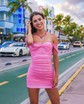 Cute Off-the-shoulder Ruched Bodycon Homecoming Dresses
