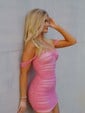 Cute Off-the-shoulder Ruched Bodycon Homecoming Dresses
