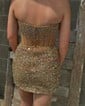 Glitter Strapless Bodycon Sequin Beaded Homecoming Dresses