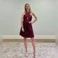 Unique Gold Skater Cut Out Pleated Homecoming Dresses