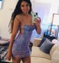 Glitter Square Neck Backless Bodycon Sequin Homecoming Dresse