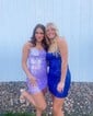 Glitter Square Neck Backless Bodycon Sequin Homecoming Dresse