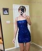 Glitter Square Neck Backless Bodycon Sequin Homecoming Dresse