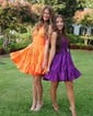 Halter Skater Taffeta Homecoming Dresses