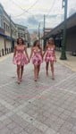 Pink Red Floral Corset A-line Tiered Ruffle Homecoming Dresses