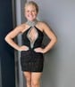 Cut Out High Neck Sequin Bodycon Beaded Homecoming Dresses