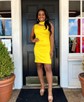 Simple High Neck Stretch Crepe Bodycon Homecoming Dresses