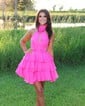 Cut Out A-line High Neck Tiered Ruffle Homecoming Dresses