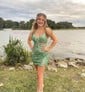 Tight Sequin V-neck Corset Homecoming Dresses With Appliques