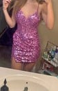 Tight Sequin V-neck Corset Homecoming Dresses With Appliques