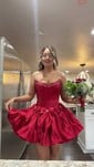 Corset Strapless Taffeta Beaded Skater Homecoming Dresses