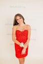 Tight Corset Strapless Lace Homecoming Dresses