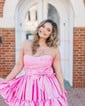 Unique Bubblegum Skater Satin Ruufle Homecoming Dresses